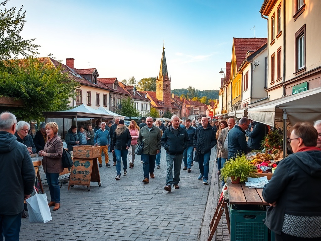 Panorama miasta Bieruń z widocznymi budynkami i elementami krajobrazu.